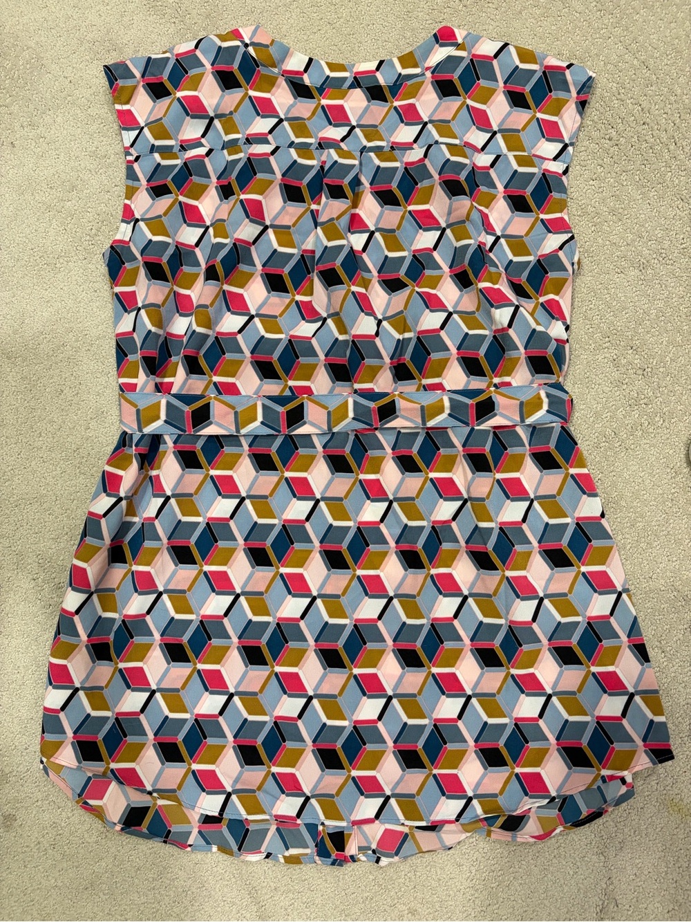 Motherhood Maternity Printed Geometric Tie-Waist Sleeveless Top Medium - Picture 5 of 5